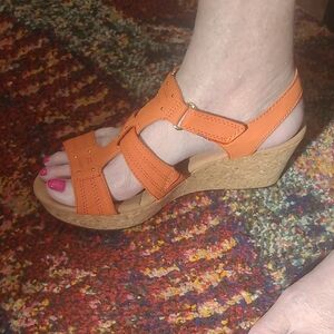 Orange Wedge Sandals
